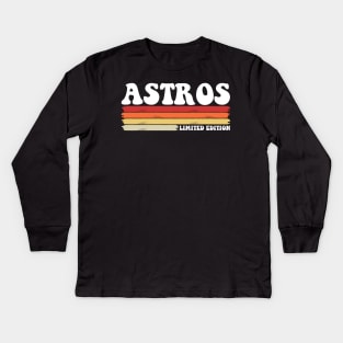 Astros Name Personalized Vintage Retro Kids Long Sleeve T-Shirt